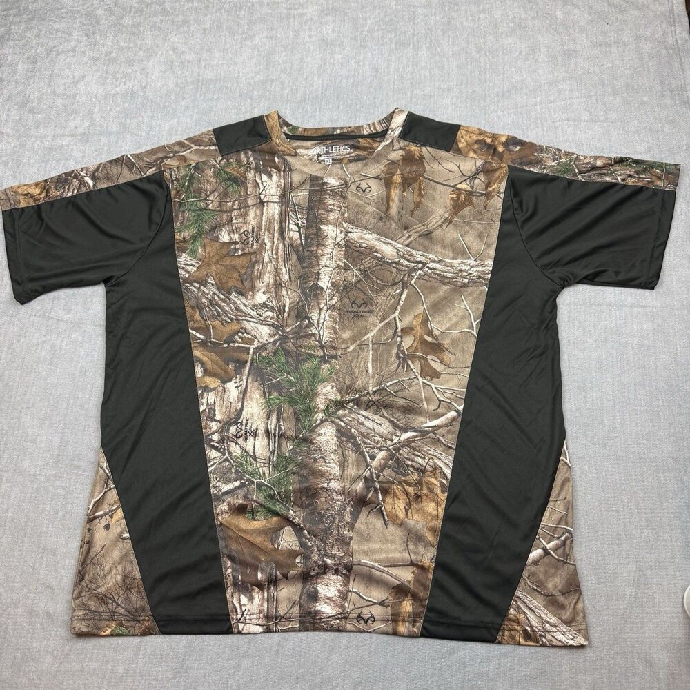 Earthletics Realtree Xtra Shirt Mens XL Camouflage Black Short Sleeve Crew New